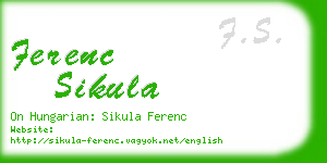 ferenc sikula business card
